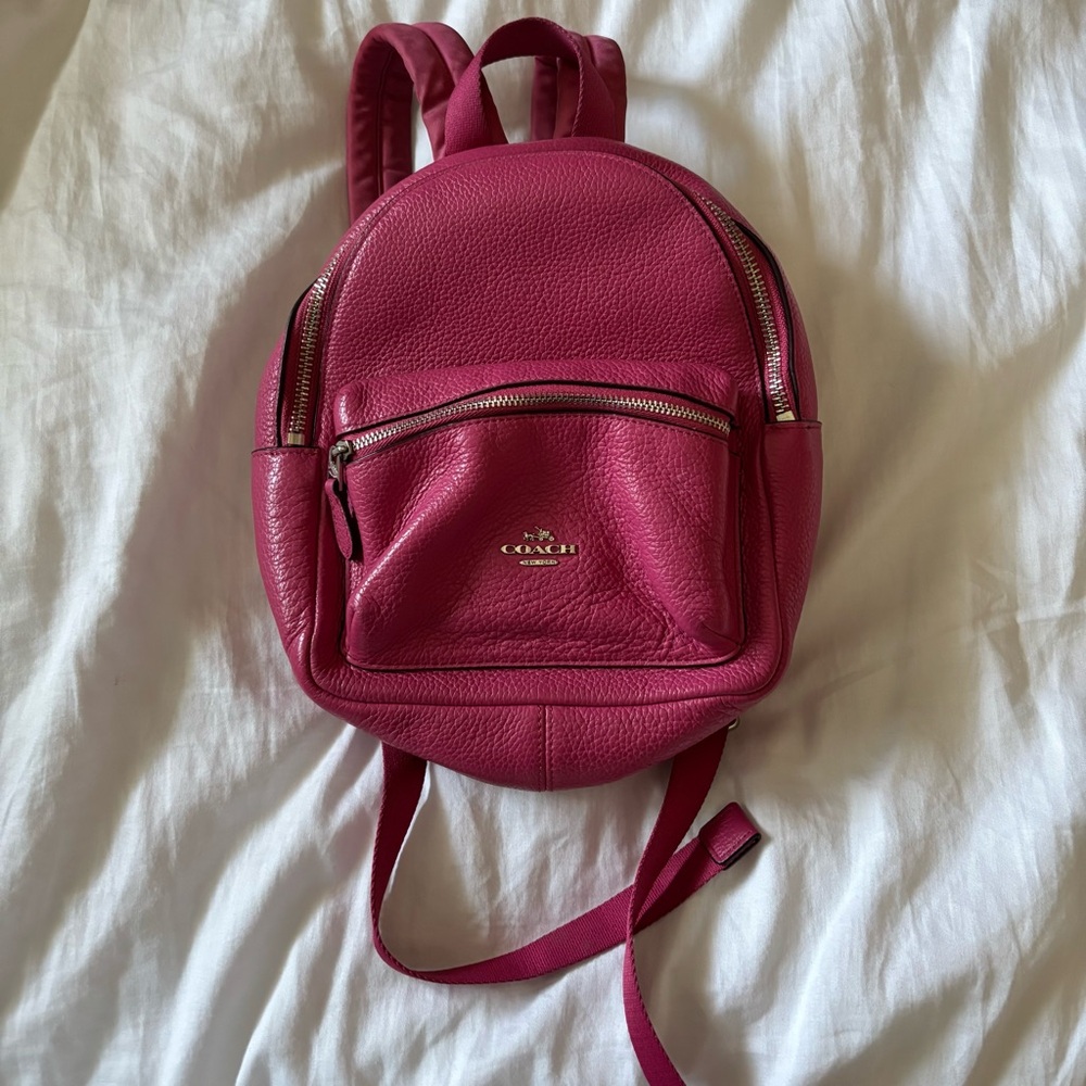 Coach "Charlie" Pink Leather Mini Backpack